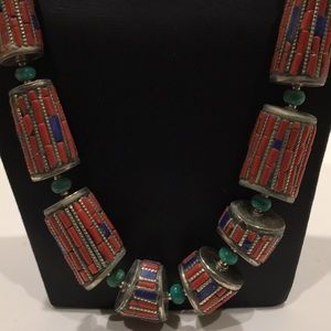 Heavy weight beads beaded necklace